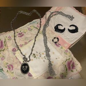 Vintage bundle of costume jewelry
Two necklaces 
One pair earrings 
ring